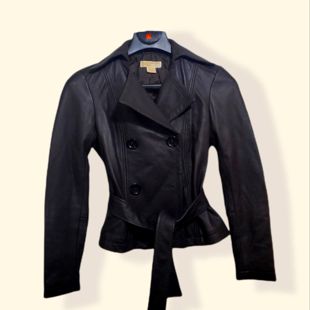 Michael kors real leather jacket